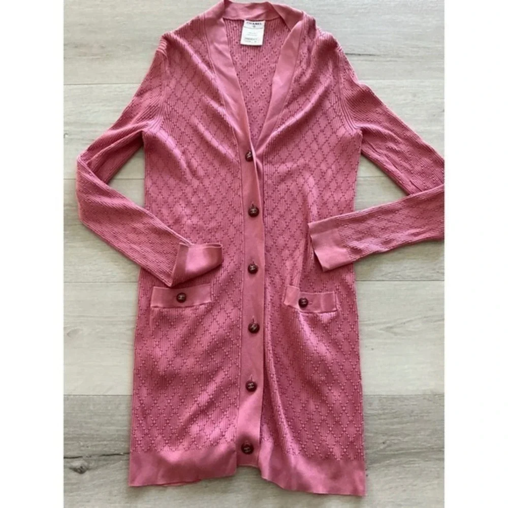 Chanel 2013 V Neck Cardigan Pink‎ Size 40 New Without Tags